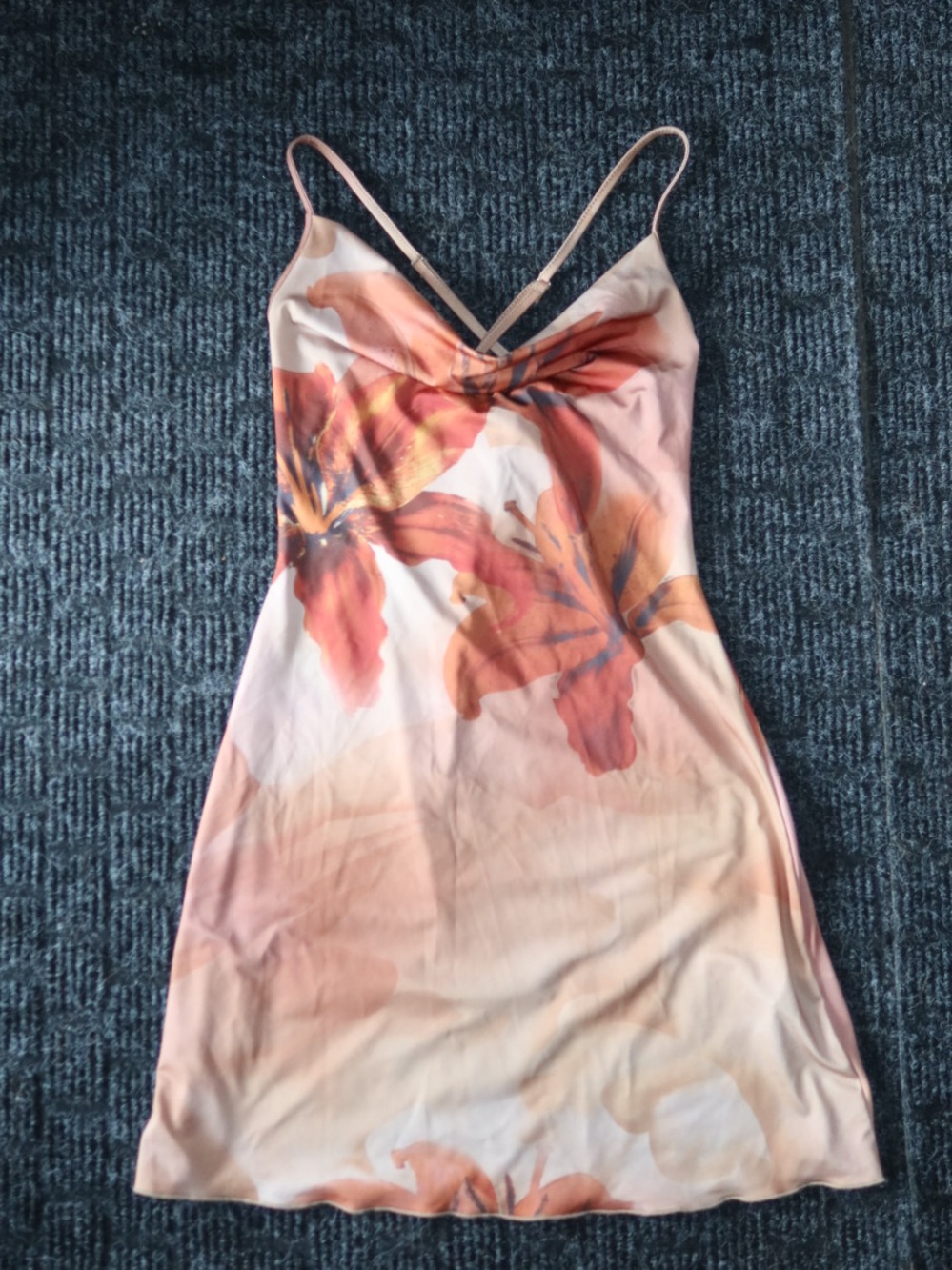 Floral Slip Dress in Peach and Coral